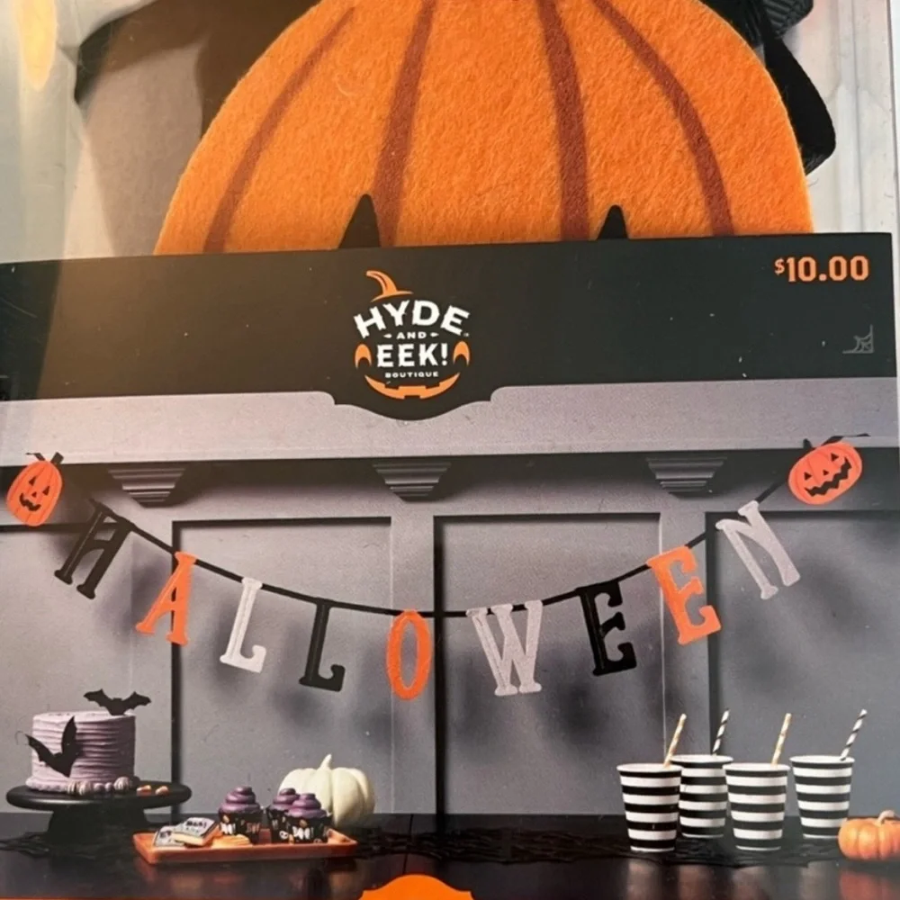 Target Halloween black orange felt banner 6 feet length NWT 3 for $20